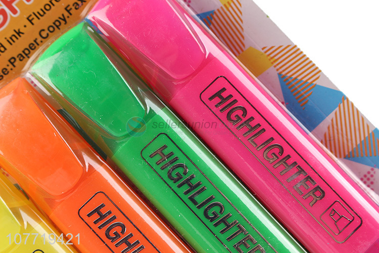 Fashion Design 4 Pieces Highlighter Marker Fluorescent Marker Pen