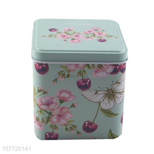 Wholesale square tea tin box tinplate box gift metal tin box packaging