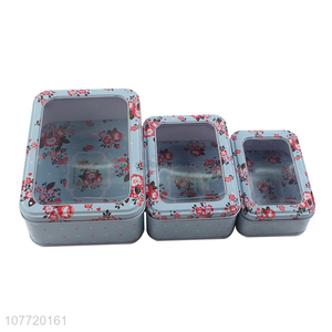 Wholesale transparent iron cover box retro set box tinplate box