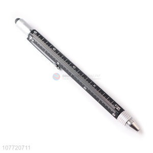 Hot selling stationery multifunctional rotating metal ball pen ruler pen