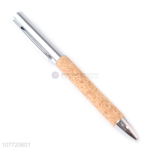 Latest arrival wood color rotating metal ballpoint pen for business gift