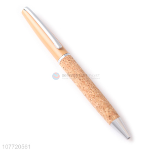 Good sale office supplies wood color rotating metal ball-point pens