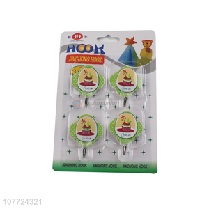 Hot products 4 pieces cartoon sticky hooks wall hook hanger