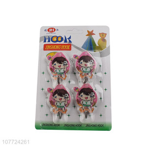 New products 4 pieces cartoon powerful adhesive wall hook hanger