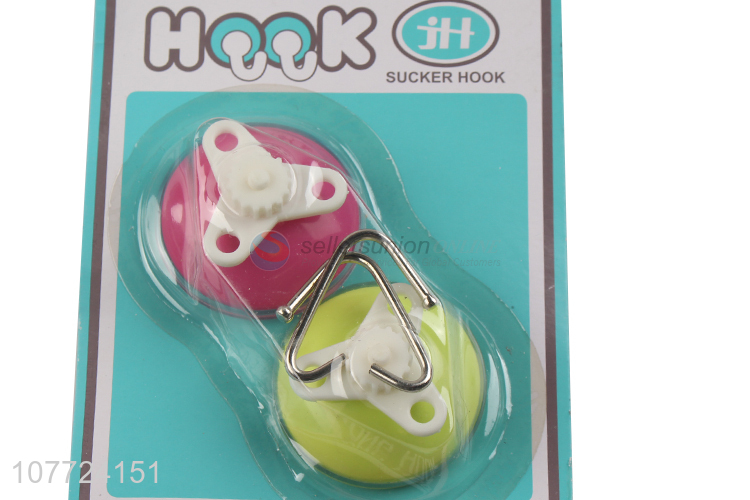 High quality 2 pieces traceless sucker hook suction cup wall hooks