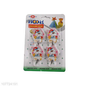 Low price 4 pieces cartoon sticky hook for kitchen and bathroom