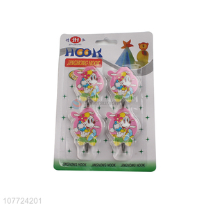 New arrival 4 pieces cartoon heavy duty plastic sticky hooks