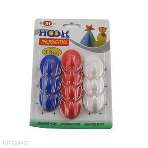 China factory 10 pieces plastic sticky hook wall hook hanger