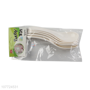 Low price 5 pieces bpa free disposable plastic spoon for fast food
