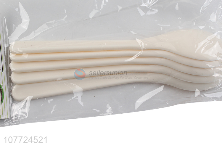 Good quality 5 pieces food grade disposable plastic spoon for restaurant