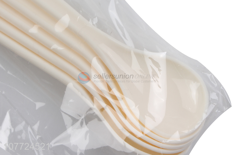 Good quality 5 pieces food grade disposable plastic spoon for restaurant