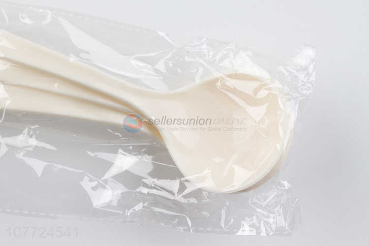 Hot selling 3 pieces eco-friendly disposable plastic spoon soup spoon