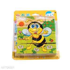 Wholesale wooden toy three-dimensional puzzle six-sided drawing cartoon puzzle