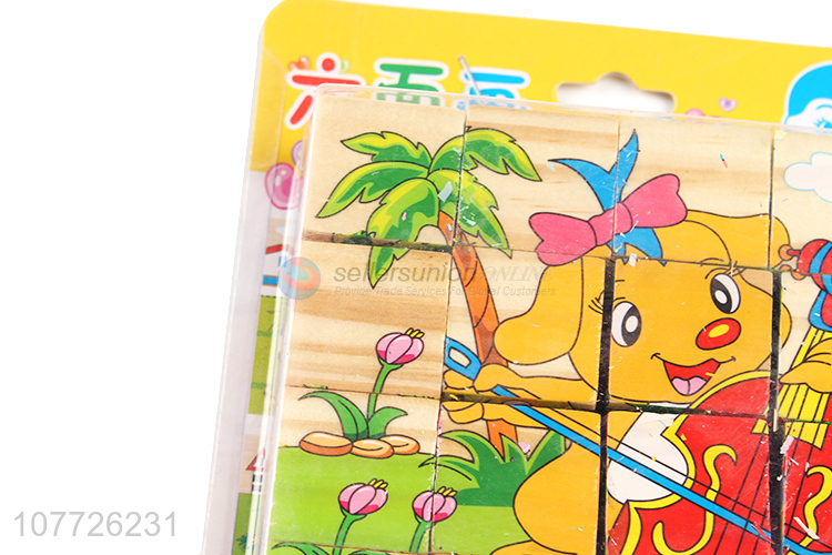 Hot selling educational toy wooden six-sided figure toy three-dimensional puzzle for children