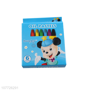 Low price 6 colors drawing oil pastels <em>kids</em> wax crayon set