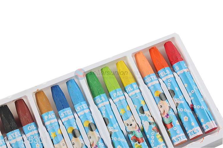 Hot selling 12 colors soft oil pastel washable wax crayon pencils set