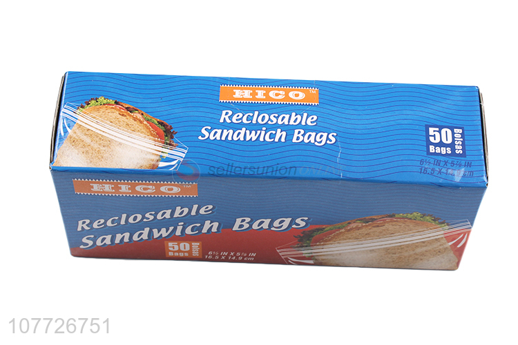Factory supply low price reclosable sandwich bag for sale
