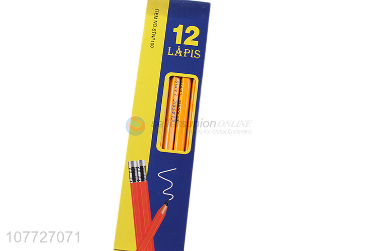 Cheap Price 12 Pieces Wooden Pencil Best Writing Pencil Set