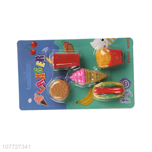 Latest design 3d food shape rubber erasers pencil erasers for children