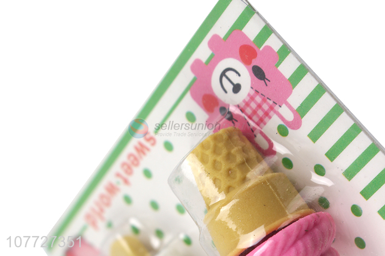 Recent products 3d dessert shape rubber erasers pencil erasers stationery