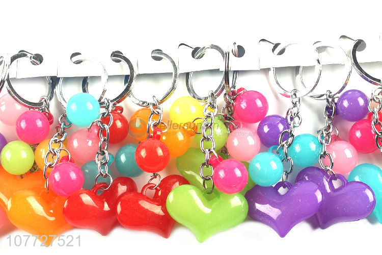 New products colorful puffy heart key chain acrylic key chain
