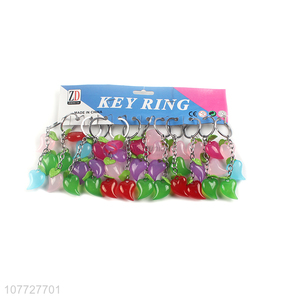 Popular products colorful acrylic heart key chain key ring ornaments