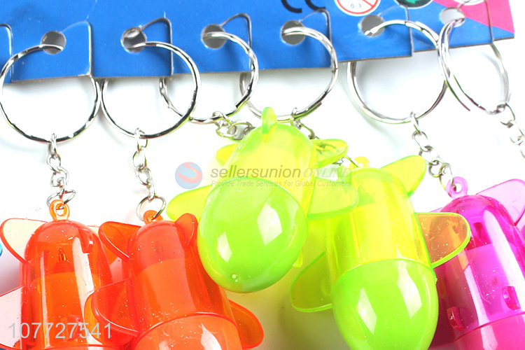 Low price creative 2-in-1 key chain with plane shape ball pen