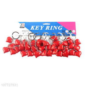 High quality red heart key chain fashionable acrylic key ring