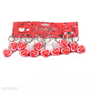 Hot sale soft pvc key chain heart keychain promotional gifts