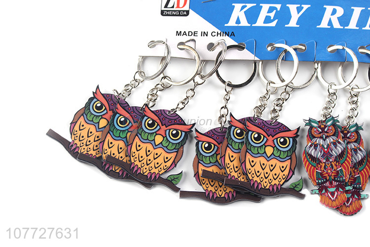 Top seller custom printing pvc owl key chain bag pendant gift