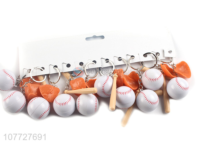 New design creative baseball key chain baseball key ring for souvenir