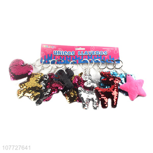 Hot products different shapes sequin key chain key ring souvenir