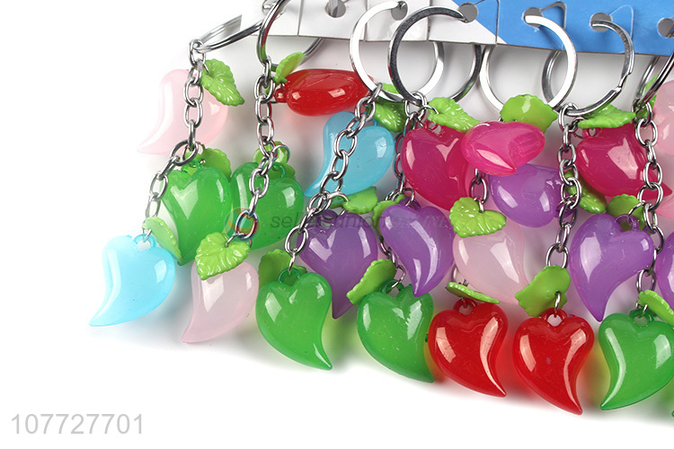 Popular products colorful acrylic heart key chain key ring ornaments