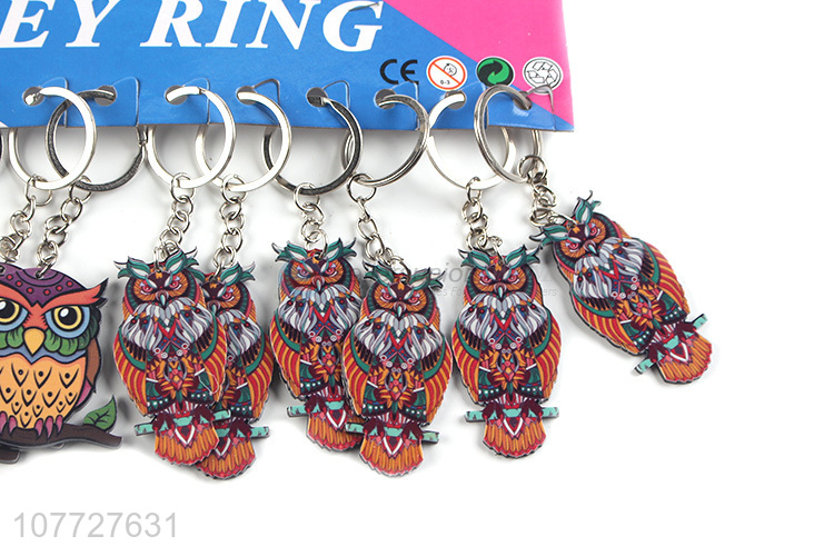 Top seller custom printing pvc owl key chain bag pendant gift