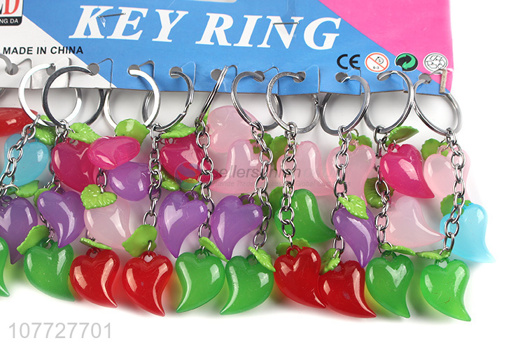 Popular products colorful acrylic heart key chain key ring ornaments