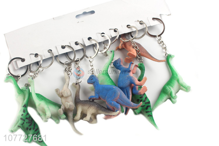 Most popular soft dinosaur key chain animal model key chain for children