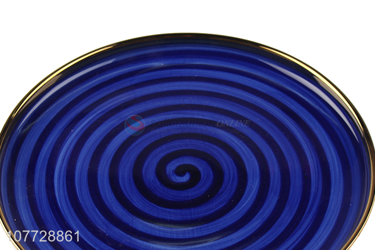 Hot selling mosquito coil thread pattern household kitchenware ceramic dish