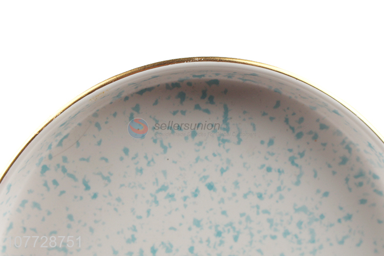 Creative household tableware inkjet ceramic breakfast plate disc tray
