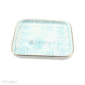 Factory direct supply ceramic plate dining table decoration inkjet square plate