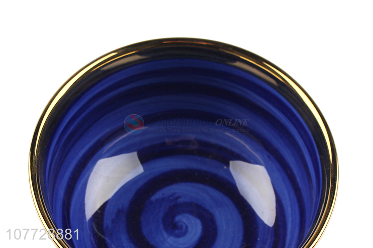 Best seller ceramic tableware restaurant fashionable hand-colored threaded bowl