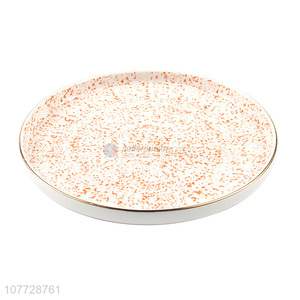 Ceramic shallow plate inkjet steak western dinner plate dessert household tableware plate