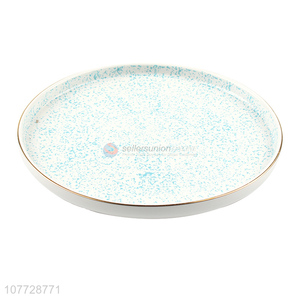 Hot selling household tableware shallow mouth fruit dessert ceramic plate