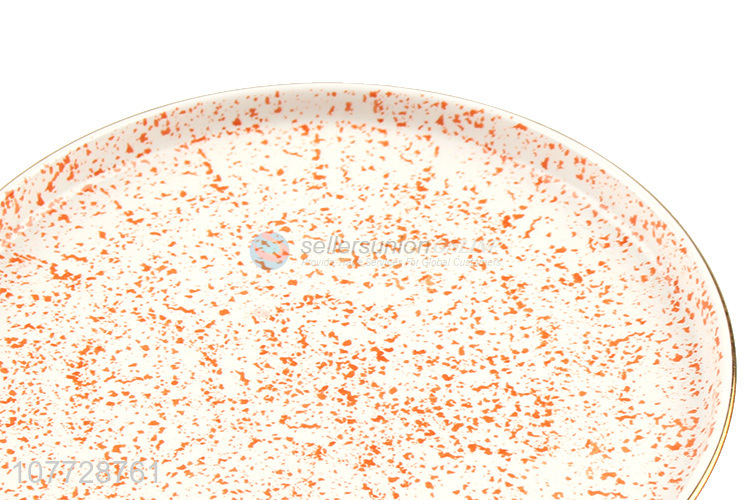 Ceramic shallow plate inkjet steak western dinner plate dessert household tableware plate