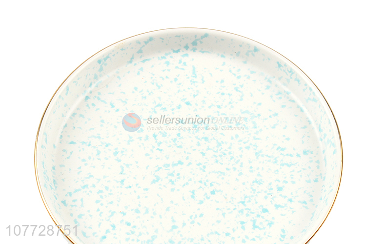 Creative household tableware inkjet ceramic breakfast plate disc tray