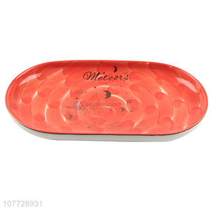 Wholesale orange starry sky ceramic fish plate craft tableware