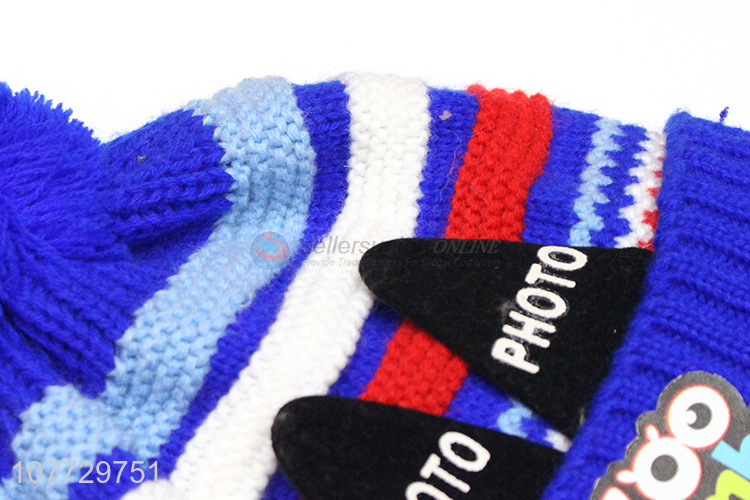 Factory price outdoor children beanies kids winter hat with earflaps