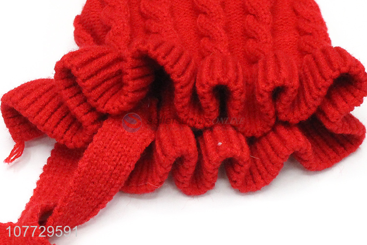 Top seller kids winter hat girls knitted hat princess hat