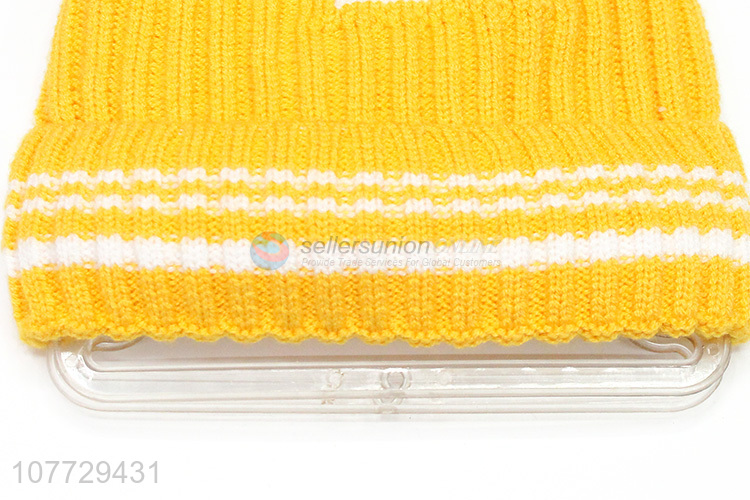 New design children winter pompom beanie toddler jacquard beanie