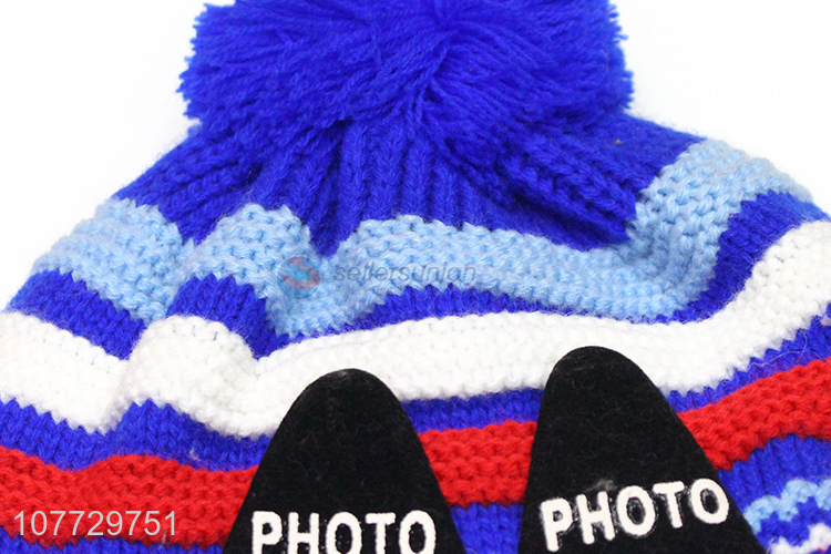 Factory price outdoor children beanies kids winter hat with earflaps