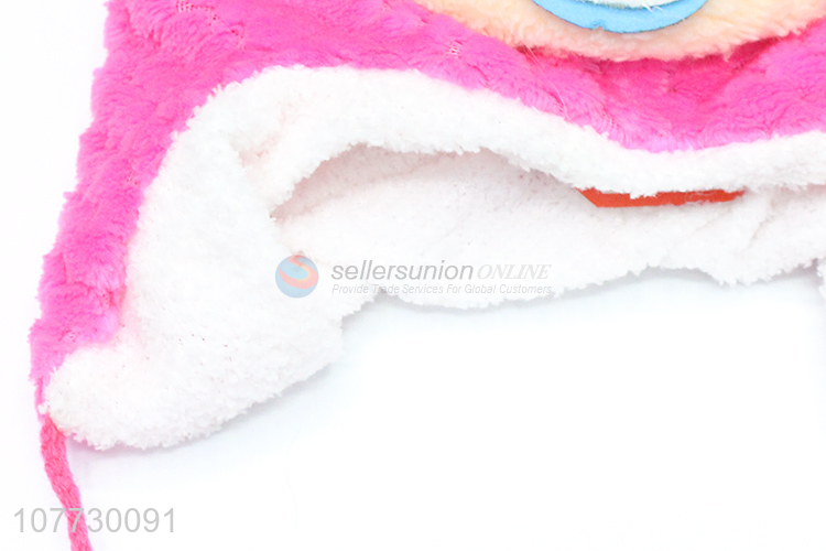 Hot selling cartoon animal children beanies kids winter hat with earflaps